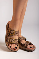 Σανδάλια δερμάτινα με τοκάδες και print DESPOINA FANTASY SANDALS - Leopard - thefashionproject.gr - FANTASY SANDALS