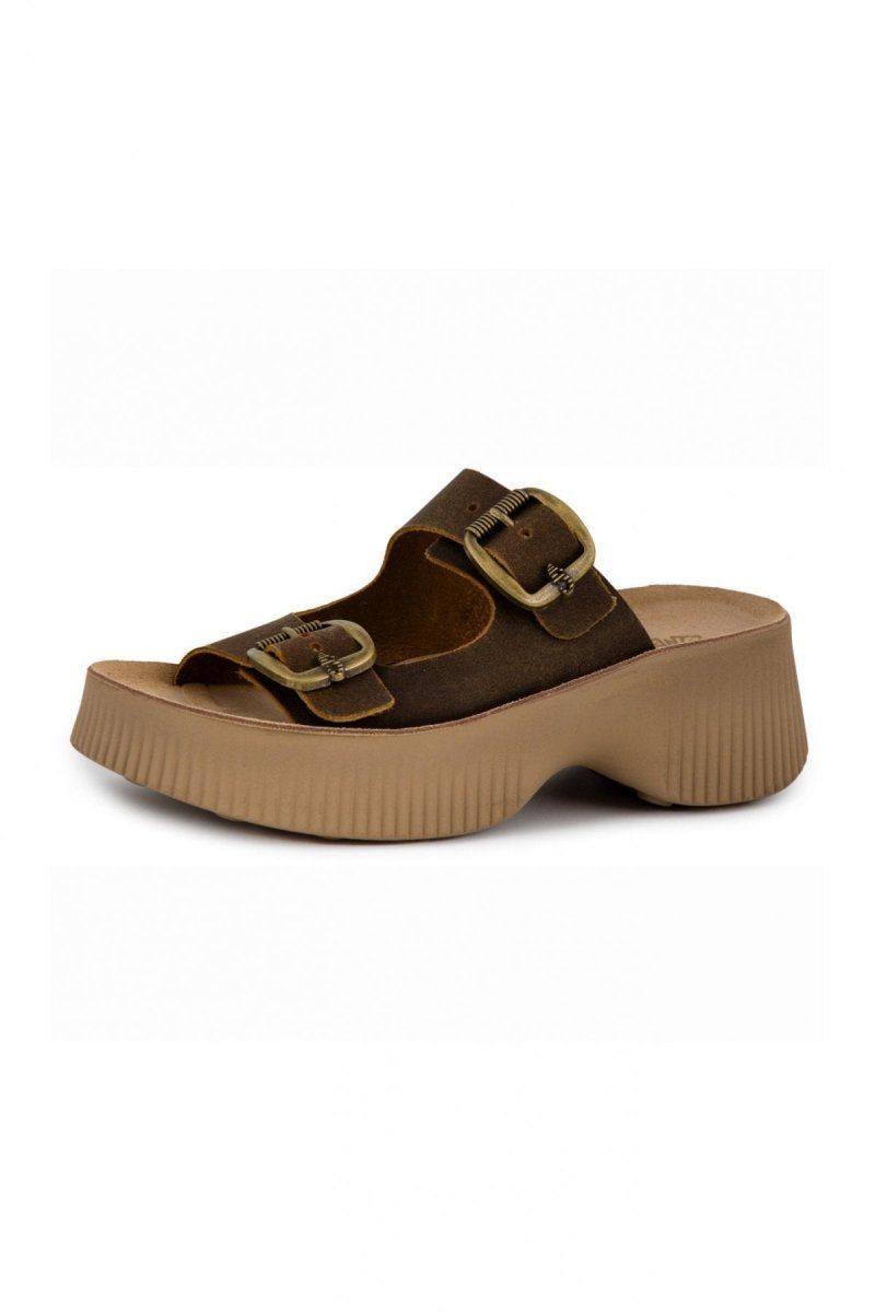 Σανδάλια δερμάτινα με τοκάδες ROCHELLE FANTASY SANDALS - Καφέ - thefashionproject.gr - FANTASY SANDALS