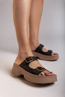 Σανδάλια δερμάτινα με τοκάδες ROCHELLE FANTASY SANDALS - Μαύρο - thefashionproject.gr - FANTASY SANDALS