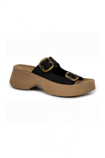 Σανδάλια δερμάτινα με τοκάδες ROCHELLE FANTASY SANDALS - Μαύρο - thefashionproject.gr - FANTASY SANDALS