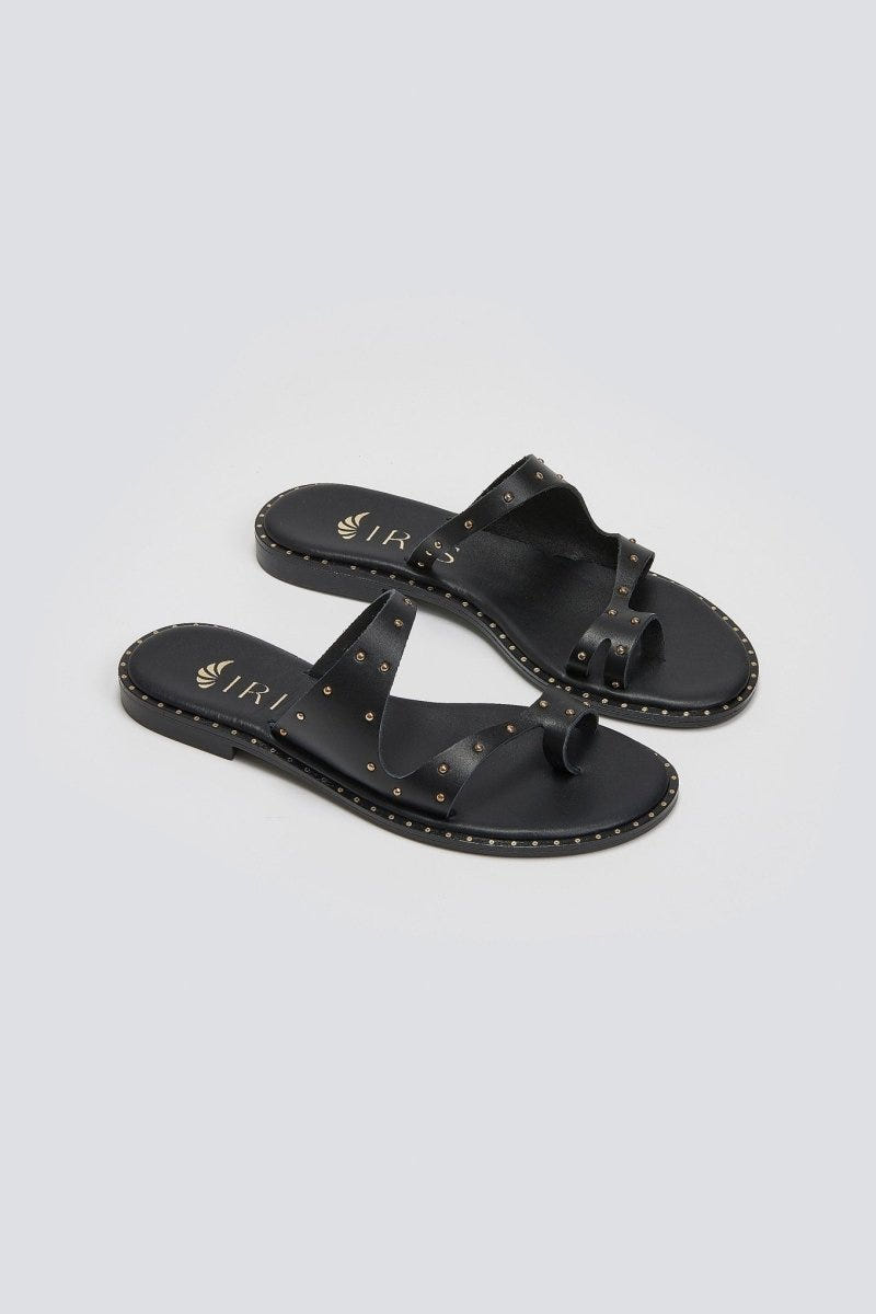 Σανδάλια δερμάτινα με τρουκς Iris Sandals 20/3B - Μαύρο - thefashionproject.gr - IRIS