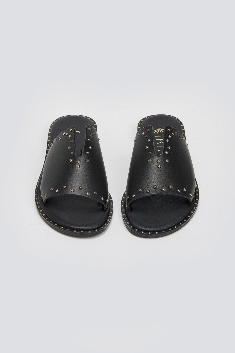 Σανδάλια δερμάτινα με τρουκς Iris Sandals - Μαύρο - thefashionproject.gr - IRIS