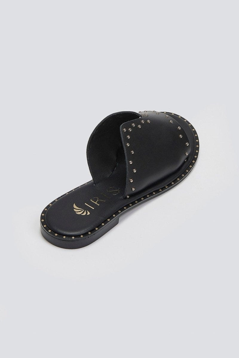 Σανδάλια δερμάτινα με τρουκς Iris Sandals - Μαύρο - thefashionproject.gr - IRIS