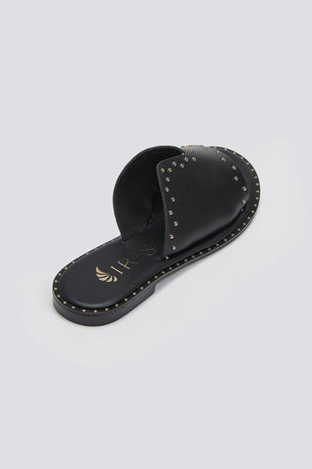 Σανδάλια δερμάτινα με τρουκς Iris Sandals - Μαύρο - thefashionproject.gr - IRIS