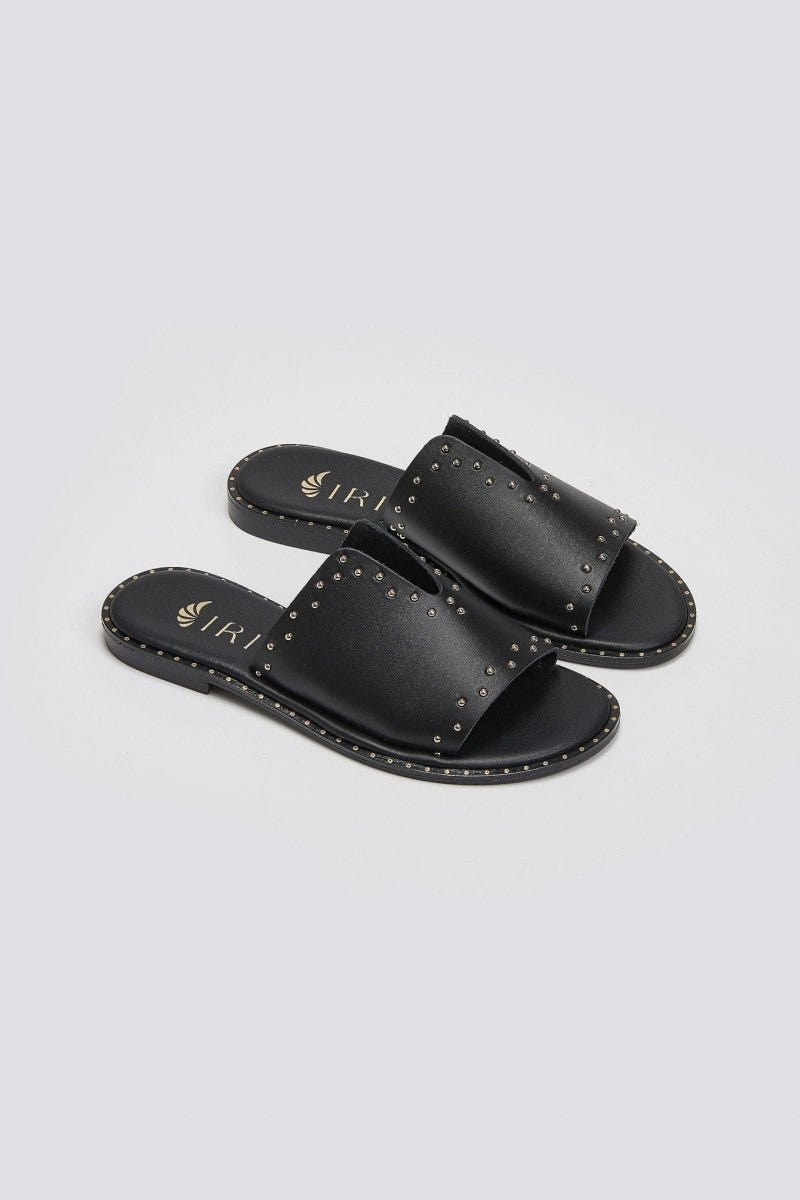Σανδάλια δερμάτινα με τρουκς Iris Sandals - Μαύρο - thefashionproject.gr - IRIS