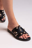 Σανδάλια δερμάτινα με τρουκς Ragazza 01032 - Μαύρο - thefashionproject.gr - RAGAZZA