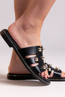 Σανδάλια δερμάτινα με τρουκς Ragazza 01032 - Μαύρο - thefashionproject.gr - RAGAZZA