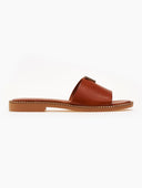 Σανδάλια δερμάτινα με v cut και στρας TFP - Ταμπά - thefashionproject.gr - TFP