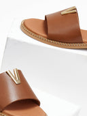 Σανδάλια δερμάτινα με v cut Ragazza 01025