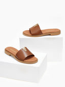 Σανδάλια δερμάτινα με v cut Ragazza 01025