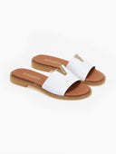 Σανδάλια δερμάτινα με v cut Ragazza 01025