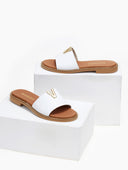 Σανδάλια δερμάτινα με v cut Ragazza 01025