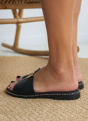 Σανδάλια δερμάτινα με v cut Ragazza 01025 - Μαύρο - thefashionproject.gr - RAGAZZA