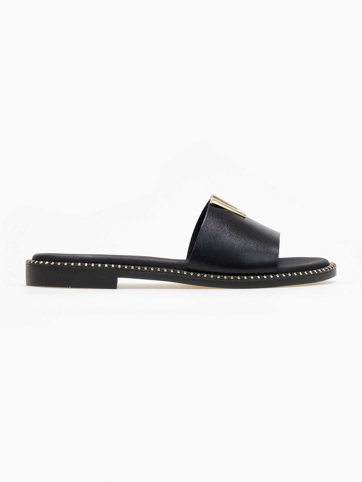 Σανδάλια δερμάτινα με v cut Ragazza 01025 - Μαύρο - thefashionproject.gr - RAGAZZA