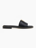Σανδάλια δερμάτινα με v cut Ragazza 01025 - Μαύρο - thefashionproject.gr - RAGAZZA