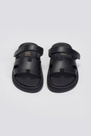 Σανδάλια δερμάτινα με velcro Estil - Μαύρο - thefashionproject.gr - Estil