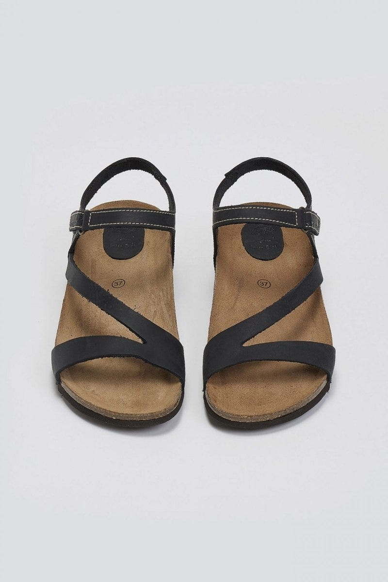 Σανδάλια δερμάτινα με velcro Interbios - Μαύρο - thefashionproject.gr - Inter - Bios