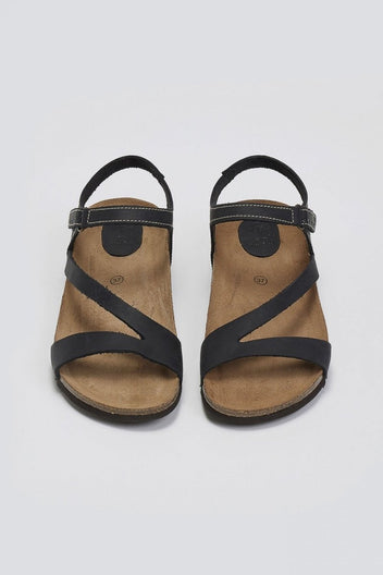 Σανδάλια δερμάτινα με velcro Interbios - Μαύρο - thefashionproject.gr - Inter - Bios