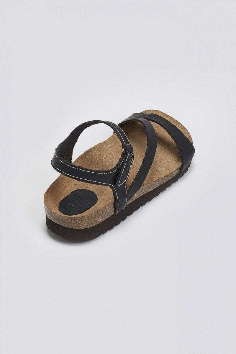 Σανδάλια δερμάτινα με velcro Interbios - Μαύρο - thefashionproject.gr - Inter - Bios