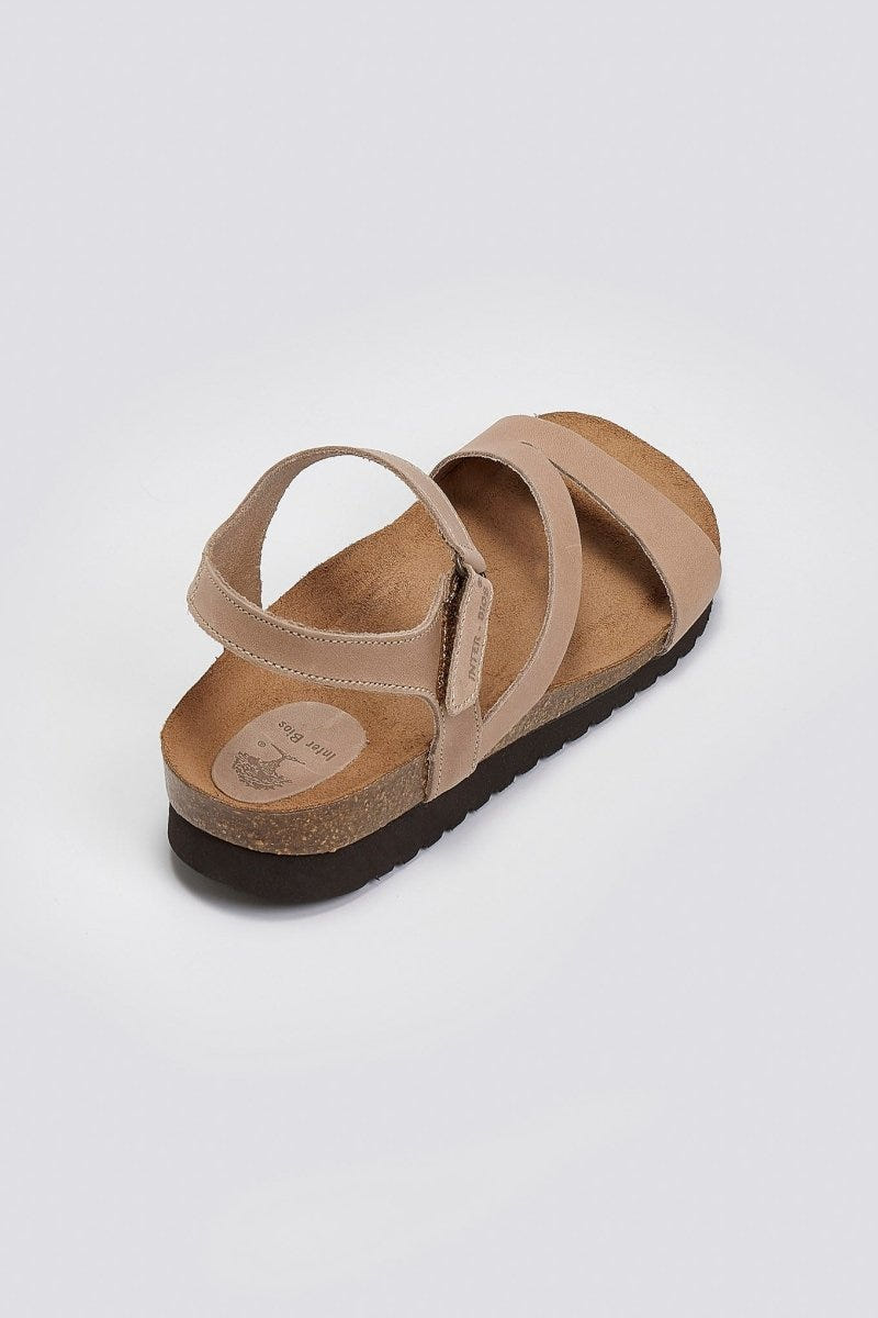 Σανδάλια δερμάτινα με velcro Interbios - Μπεζ - thefashionproject.gr - Inter - Bios
