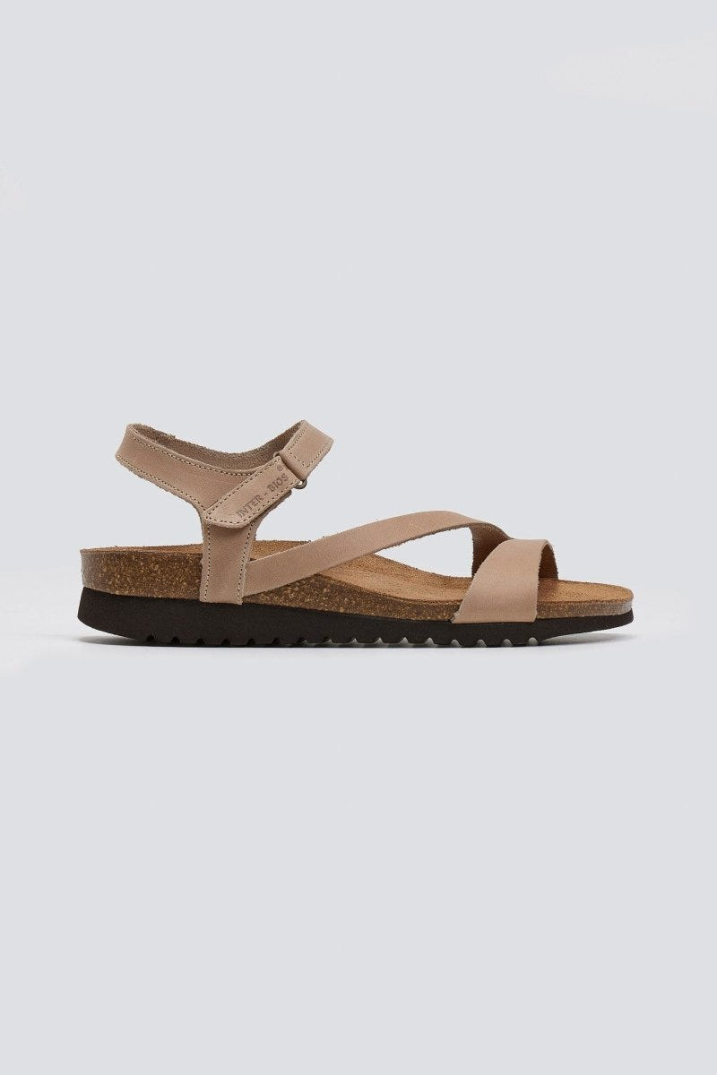 Σανδάλια δερμάτινα με velcro Interbios - Μπεζ - thefashionproject.gr - Inter - Bios