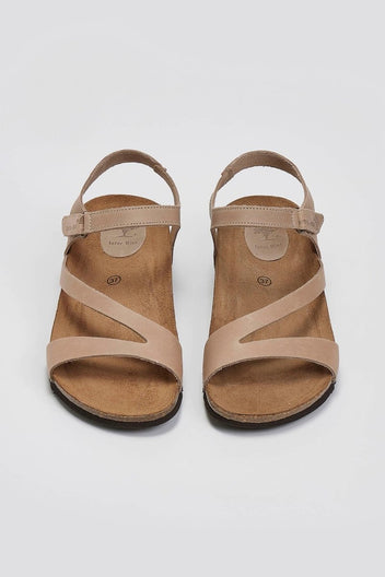 Σανδάλια δερμάτινα με velcro Interbios - Μπεζ - thefashionproject.gr - Inter - Bios