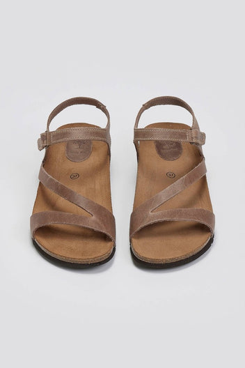 Σανδάλια δερμάτινα με velcro Interbios - Τάουπε - thefashionproject.gr - Inter - Bios