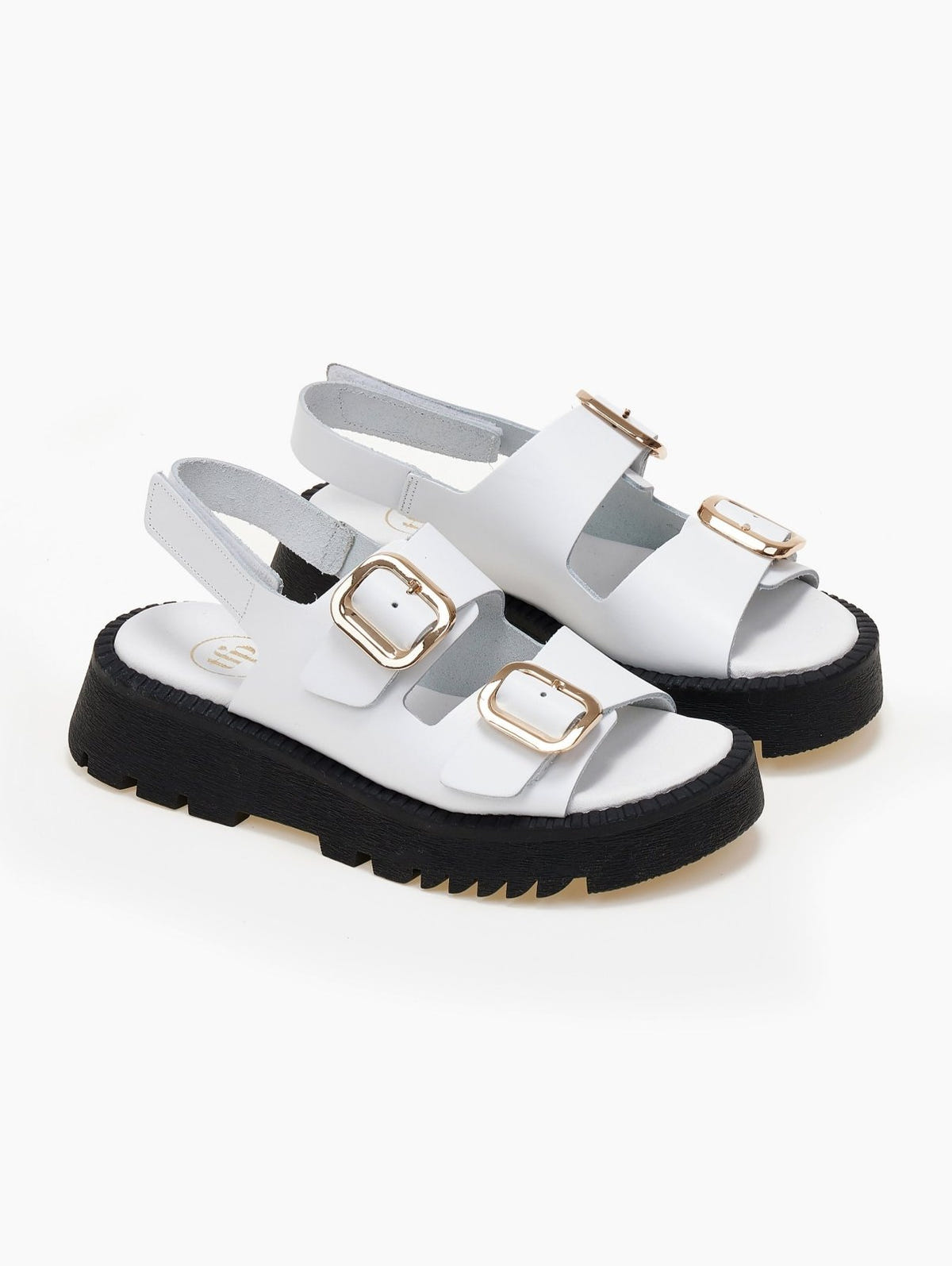 Σανδάλια δερμάτινα με velcro λουράκι TFP - Λευκό - thefashionproject.gr - TFP