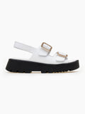 Σανδάλια δερμάτινα με velcro λουράκι TFP - Λευκό - thefashionproject.gr - TFP
