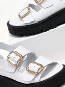 Σανδάλια δερμάτινα με velcro λουράκι TFP - Λευκό - thefashionproject.gr - TFP