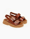 Σανδάλια δερμάτινα με velcro λουράκι TFP - Ταμπά - thefashionproject.gr - TFP