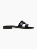 Σανδάλια δερμάτινα με χιαστί φάσα estil - Μαύρο - thefashionproject.gr - Estil
