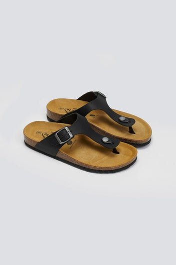Σανδάλια δερμάτινα Plakton 181671 - Μαύρο - thefashionproject.gr - Plakton