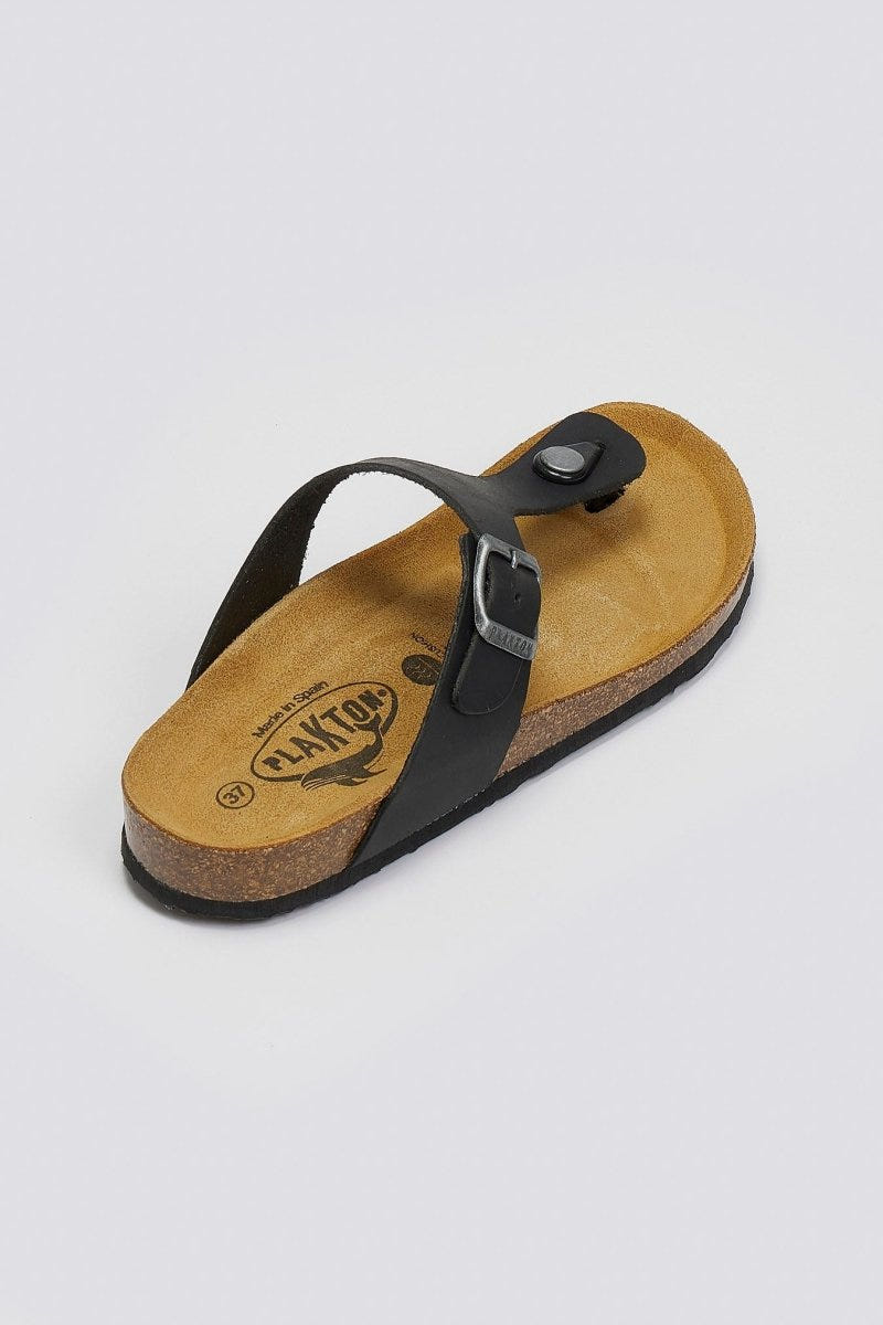 Σανδάλια δερμάτινα Plakton 181671 - Μαύρο - thefashionproject.gr - Plakton