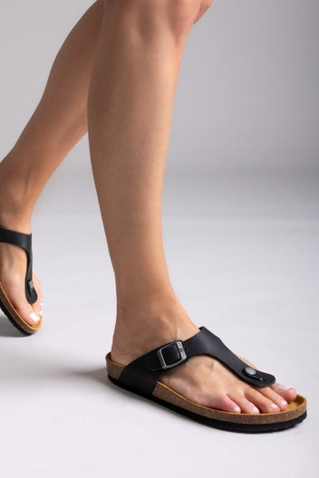 Σανδάλια δερμάτινα Plakton 181671 - Μαύρο - thefashionproject.gr - Plakton