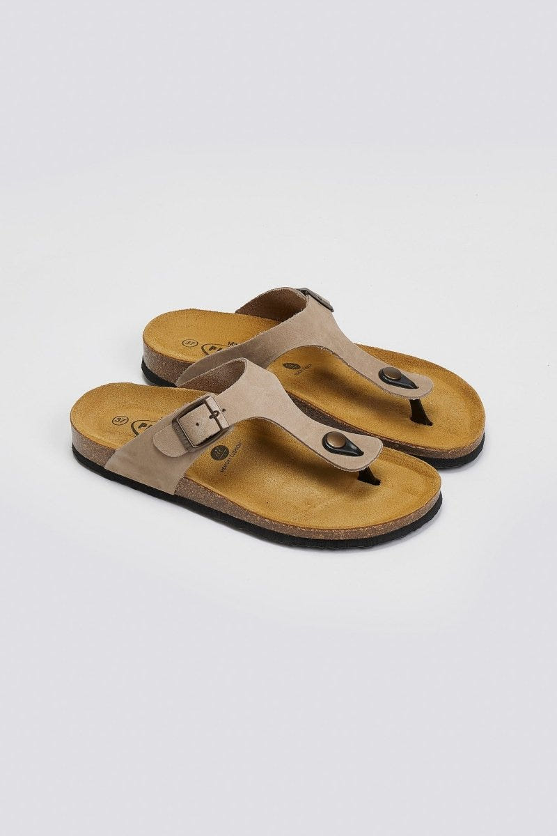 Σανδάλια δερμάτινα Plakton 181671 - Τάουπε - thefashionproject.gr - Plakton
