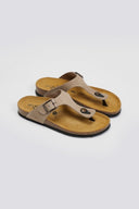 Σανδάλια δερμάτινα Plakton 181671 - Τάουπε - thefashionproject.gr - Plakton