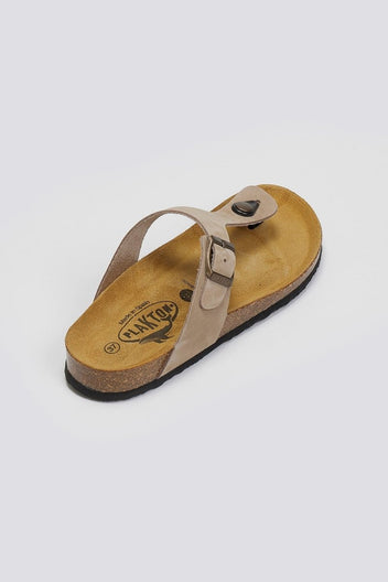 Σανδάλια δερμάτινα Plakton 181671 - Τάουπε - thefashionproject.gr - Plakton