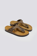 Σανδάλια δερμάτινα Plakton 181671 - Χακί - thefashionproject.gr - Plakton