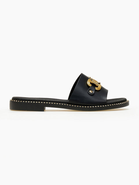 Sandali in pelle - Nero