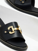 Σανδάλια δερμάτινα Ragazza 01190 - Μαύρο - thefashionproject.gr - RAGAZZA