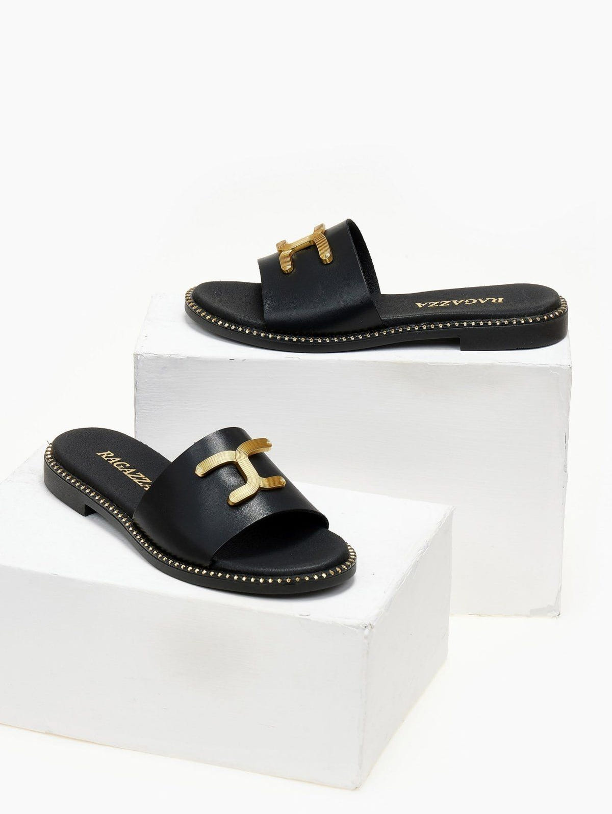 Σανδάλια δερμάτινα Ragazza 01192 - Μαύρο - thefashionproject.gr - RAGAZZA