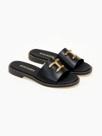 Σανδάλια δερμάτινα Ragazza 01192 - Μαύρο - thefashionproject.gr - RAGAZZA