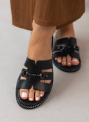 Σανδάλια δερμάτινα TFP - Μαύρο - thefashionproject.gr - TFP