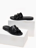 Σανδάλια δερμάτινα TFP - Μαύρο - thefashionproject.gr - TFP