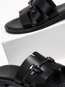 Σανδάλια δερμάτινα TFP - Μαύρο - thefashionproject.gr - TFP