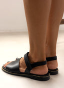 Σανδάλια δερμάτινα TFP - Μαύρο - thefashionproject.gr - TFP