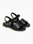 Σανδάλια δερμάτινα TFP - Μαύρο - thefashionproject.gr - TFP