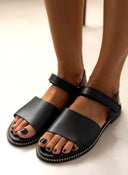 Σανδάλια δερμάτινα TFP - Μαύρο - thefashionproject.gr - TFP