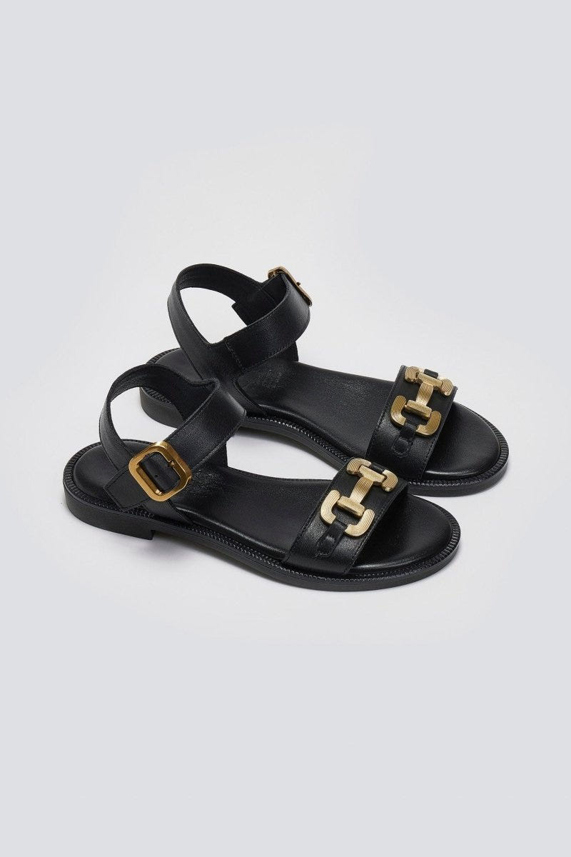 Σανδάλια δερμάτινα TFP - Μαύρο - thefashionproject.gr - TFP